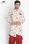 VASTRAMAY Men's Beige Silk Blend Sherwani Only Top